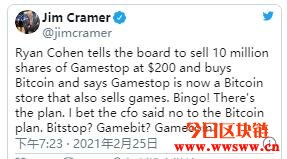 GameStop热潮重燃，传将购买比特币？插图